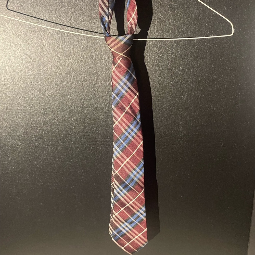 Classic Plaid Tie in Red and Blue Terra Nostra